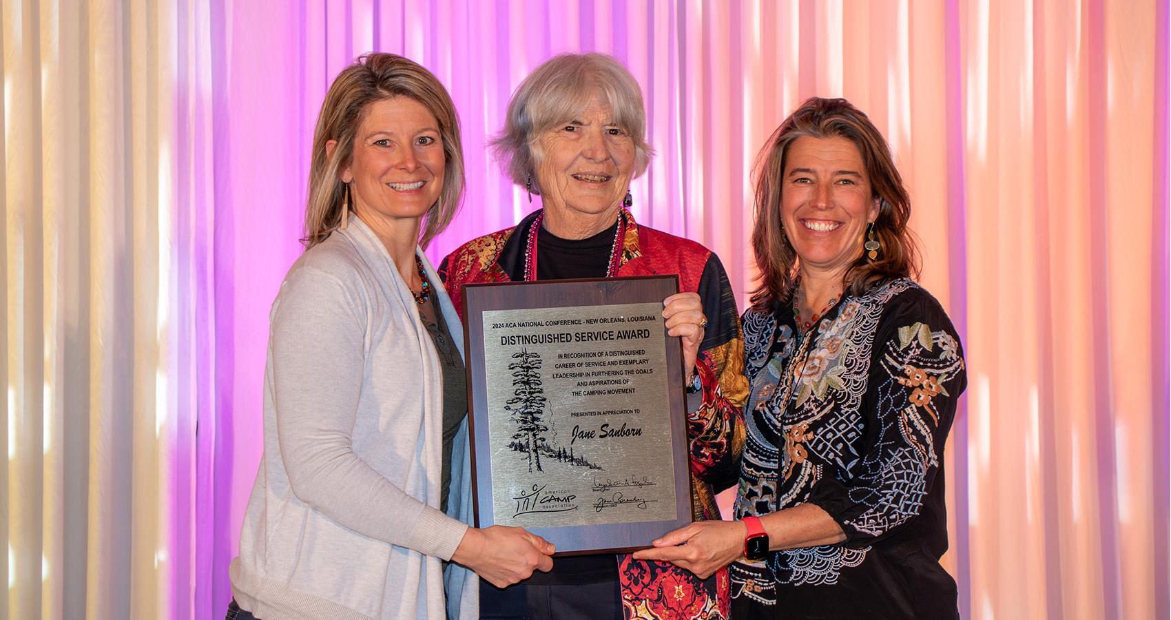 Jane Sanborn receiving the Distinguished Service Award