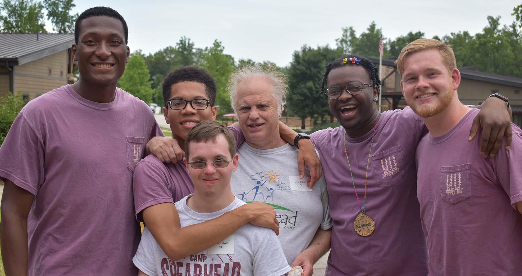 Staff and campers posing for photo