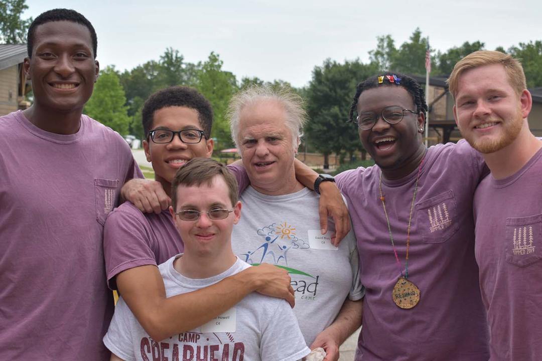 Staff and campers posing for photo