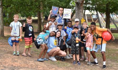 Campers posing for the camera