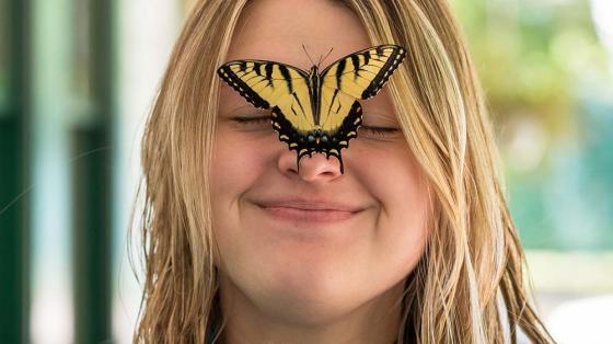 counselor with butterfly on nose